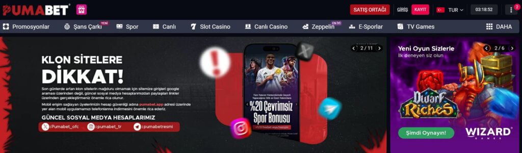 pumabet şans çarkı